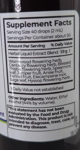 Absinthium Ingredients 100 ml cropped