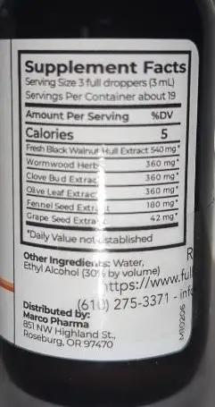 Para A Ingredients new label