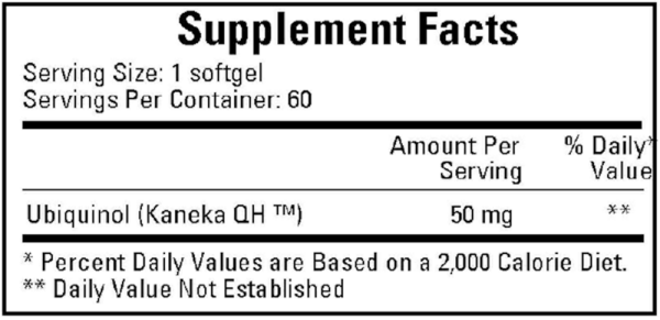 Ubiquinol 50 mg 60 softgels Ingredients