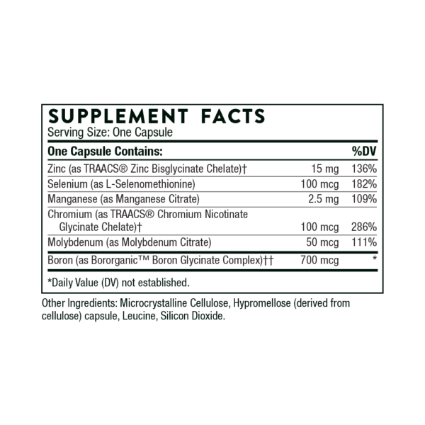 Trace MInerals 60 caps Ingredients