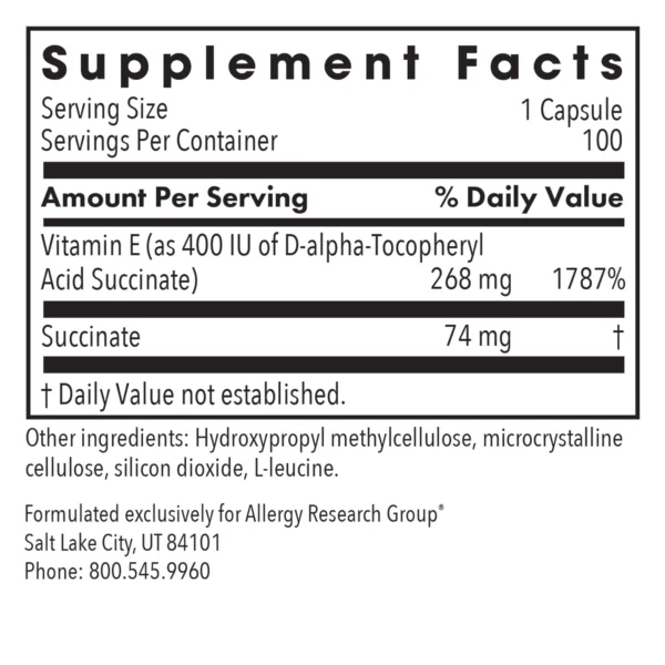 70430-1 Vitamin E Ingredients