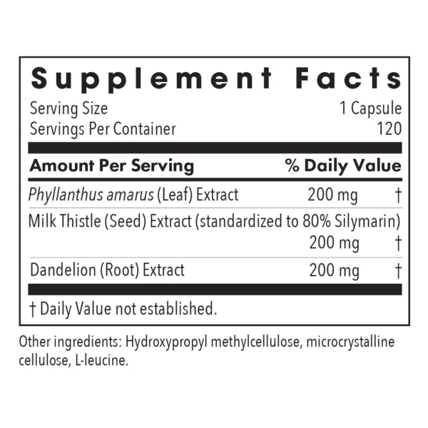 70750-1 Milk Thistle Plus Ingredients