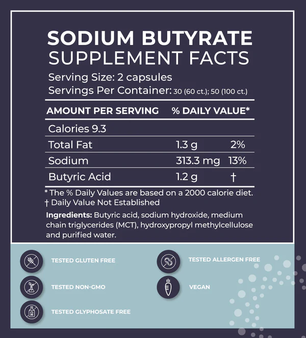 Sodium Butyrate Supplement Facts