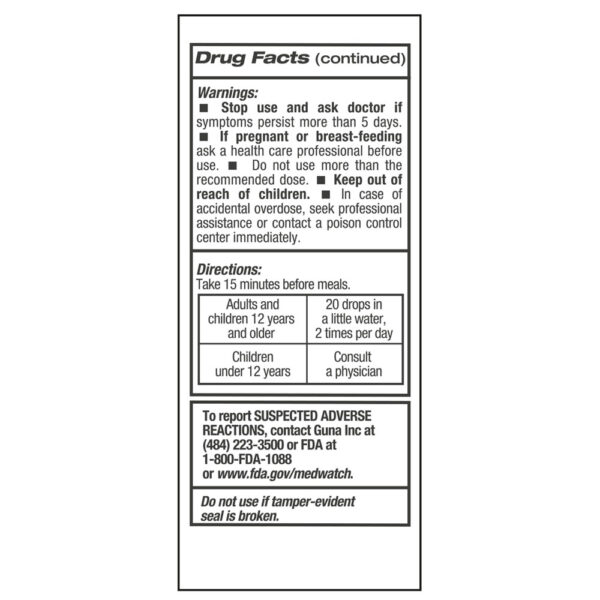 GUNA-FEMALE BALANCE Warnings