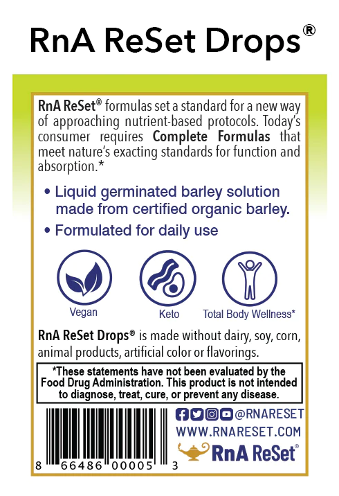 RNA ReSet Drops label