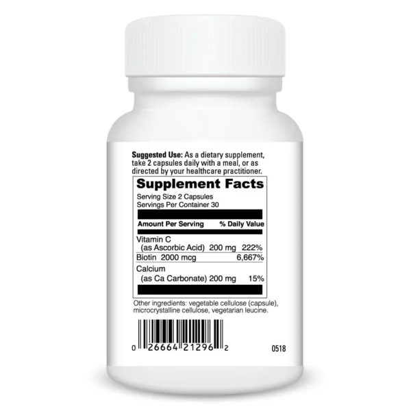 Biotin 60 caps Ingredients 0200129.060