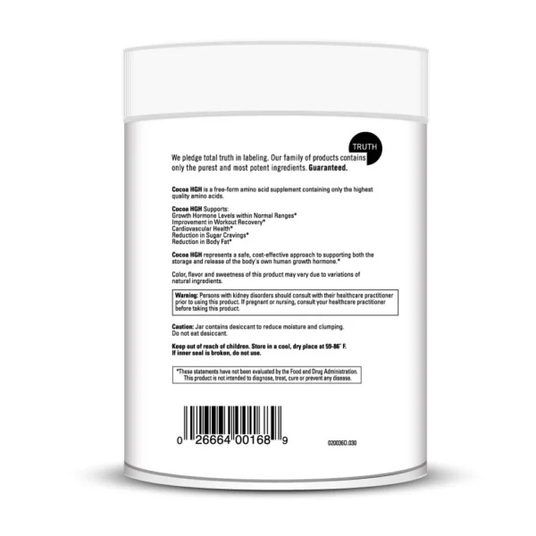 Cocoa HGH 30 servings Ingredients 020036d.030