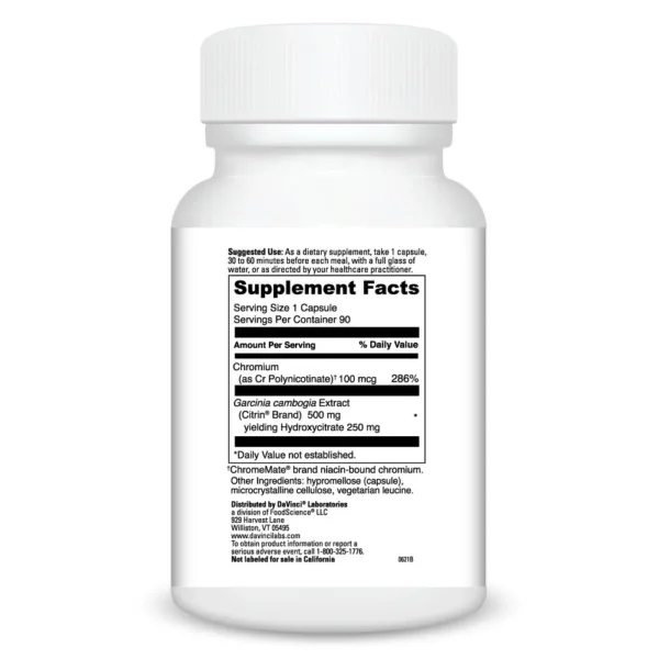 Garcinia Cambogia with ChromeMate Ingredients 0200719.090