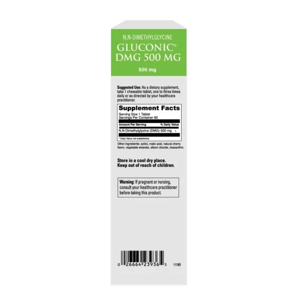 Gluconic 500 mg 60 tabs Ingredients 0200393.060