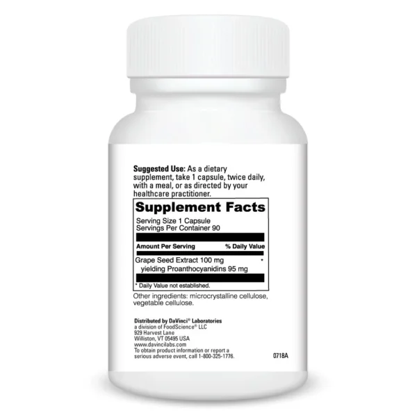 Grape Seed 100 90 caps Ingredients 0200746.090