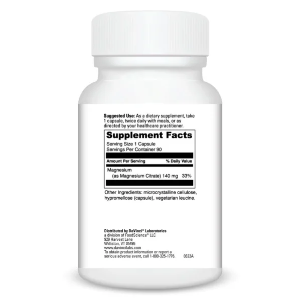 Magnesium Citrate 90 caps Ingredients 0200216.090