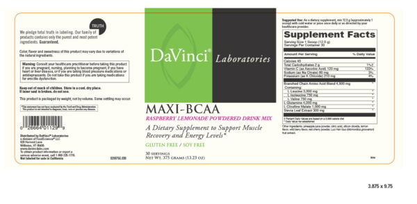Maxi-BCAA 020075G.030 updated Suggested Use label