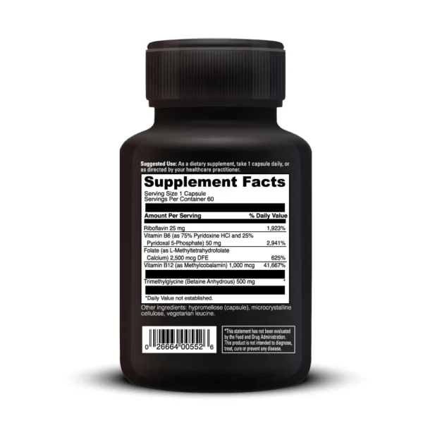 Methyl Benefits 60 caps Ingredients 020055f.060