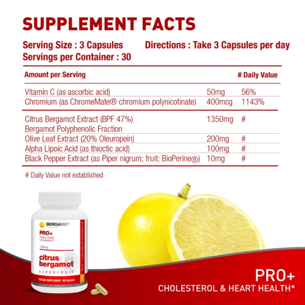 Bergamet Pro+ Ingredient Label