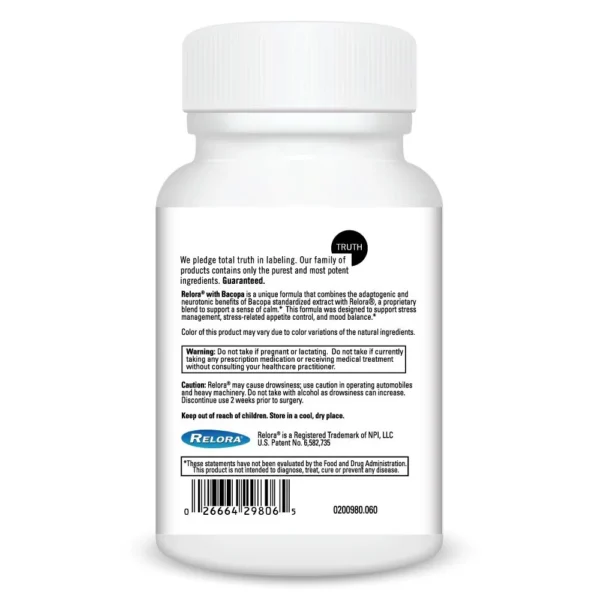 Relora with Bacopa Pledge 0200980.060