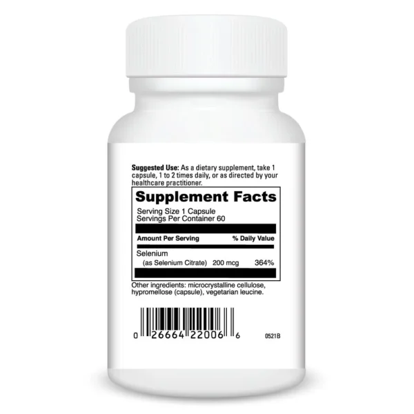 Selenium Citrate 60 caps 0200200.060 Ingredients