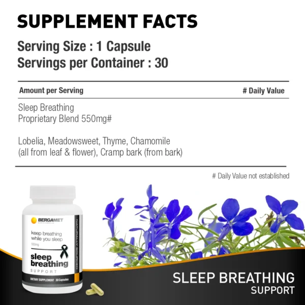 Bergamet Sleep Breathing Support Ingredient Label