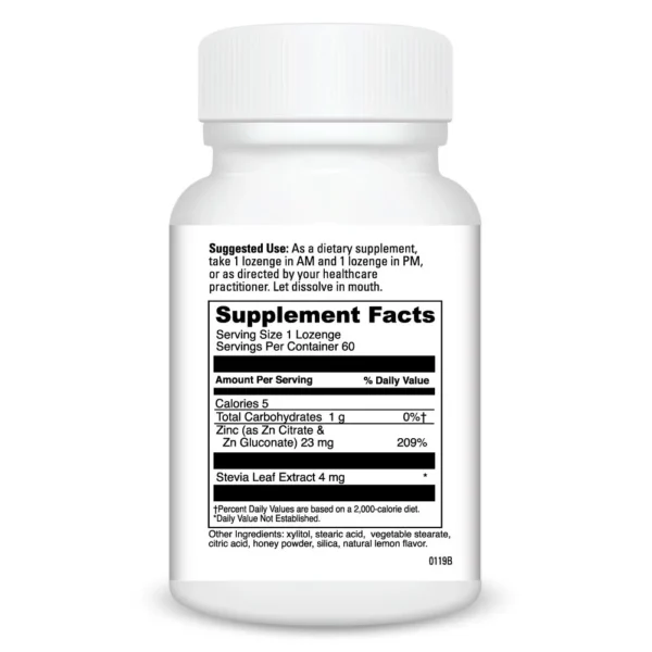 Zinc Lozenge 6o lozenges Ingredients