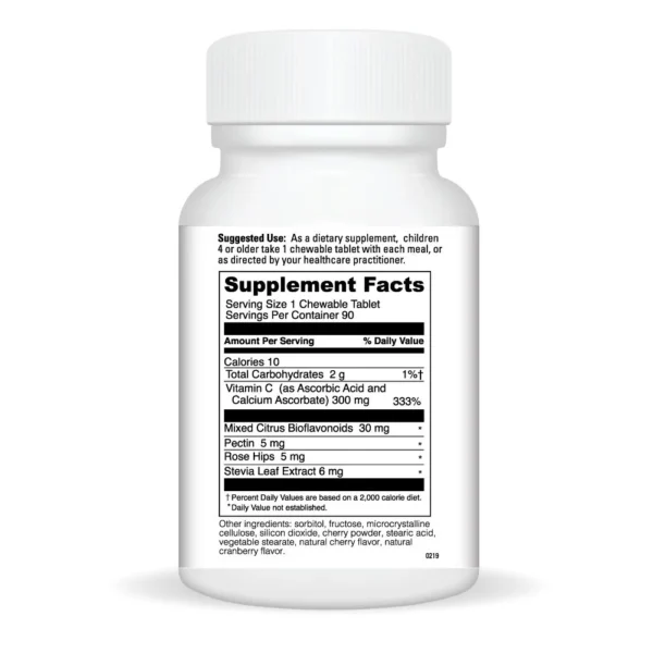 Chewable C-300 90 tabs Orange Pineapple Ingredients 0200145.090-_f__