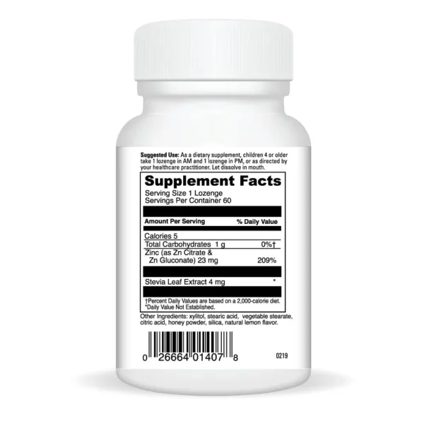 immuni-z 60 lozenges Ingredients 0222209.060