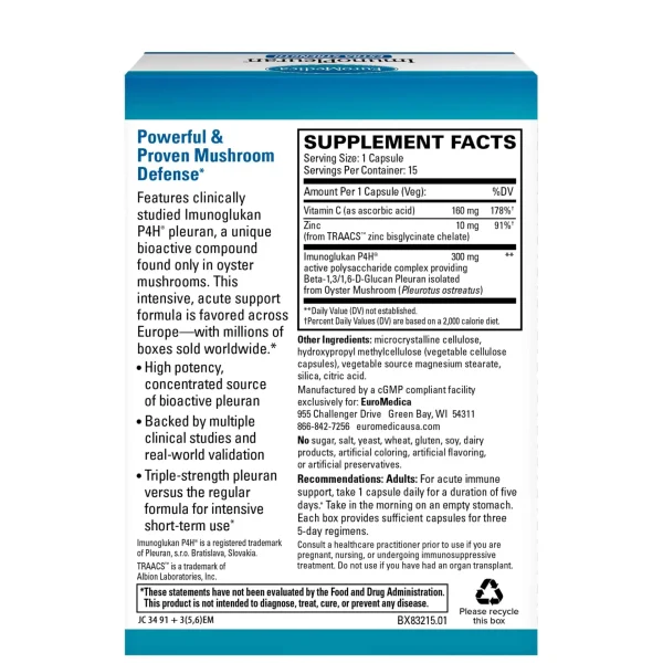 Immunopleuran Upper Respiratory Health Extra Strength Ingredients