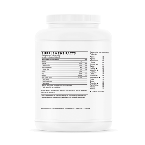 Plant Protein Vanilla Ingredients Back SP120