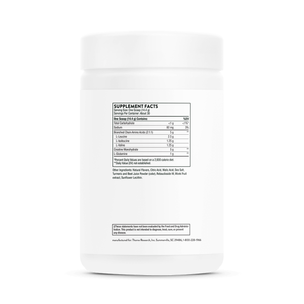 Creatine + BCAAs back panel SF912